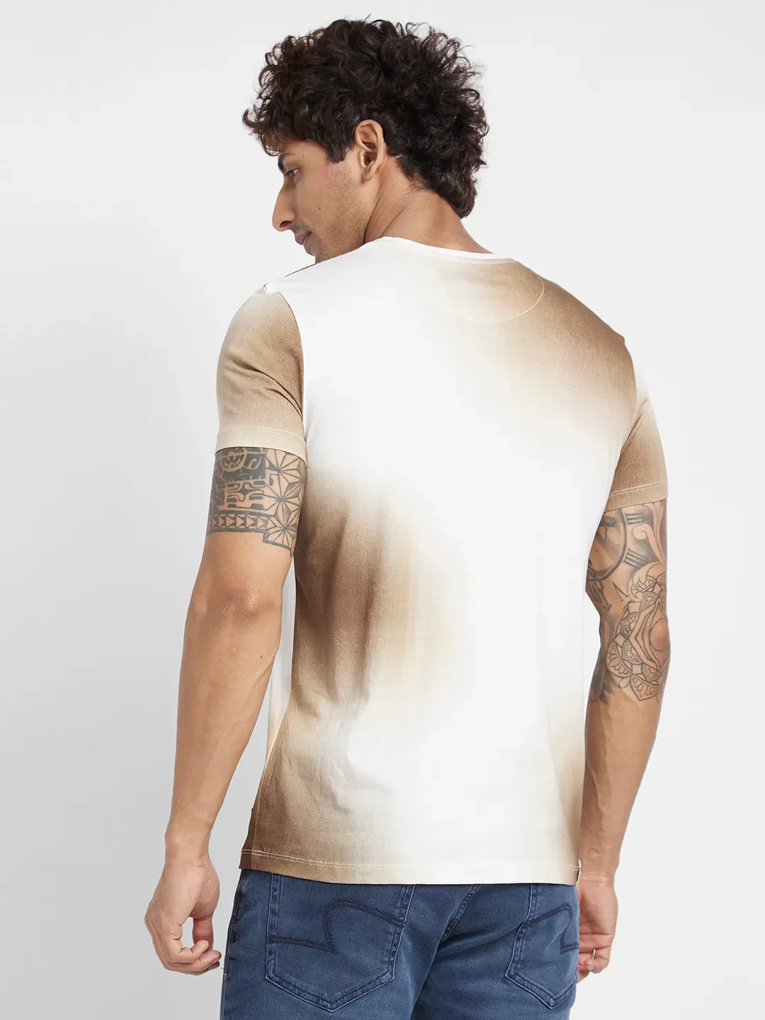 White Regular Fit Men's Short Sleeves T-Shirt by Being Human Clothing - Image 4