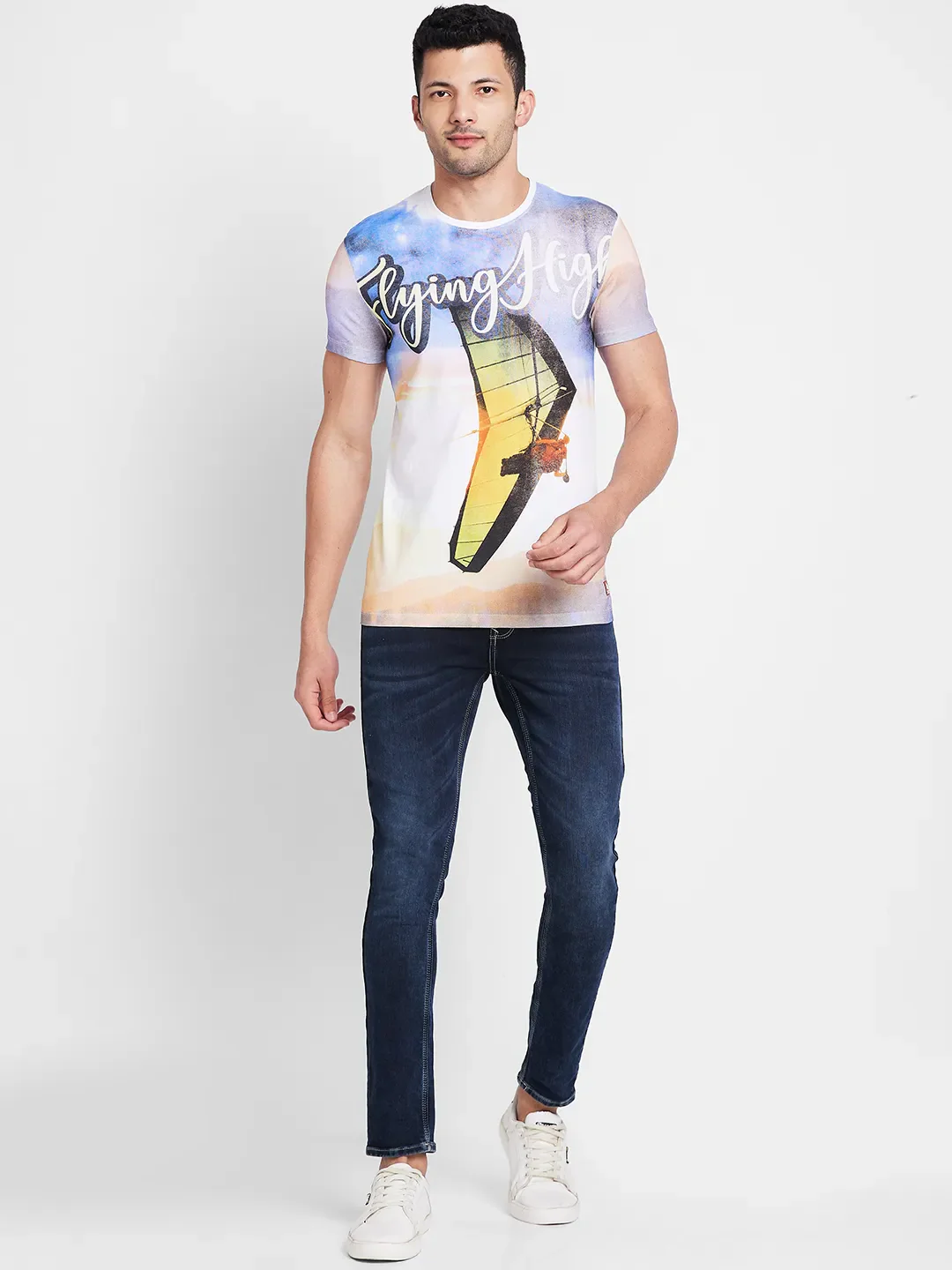 Snow White Regular Fit Round Neck Men's T-Shirt by Being Human Clothing - Image 2