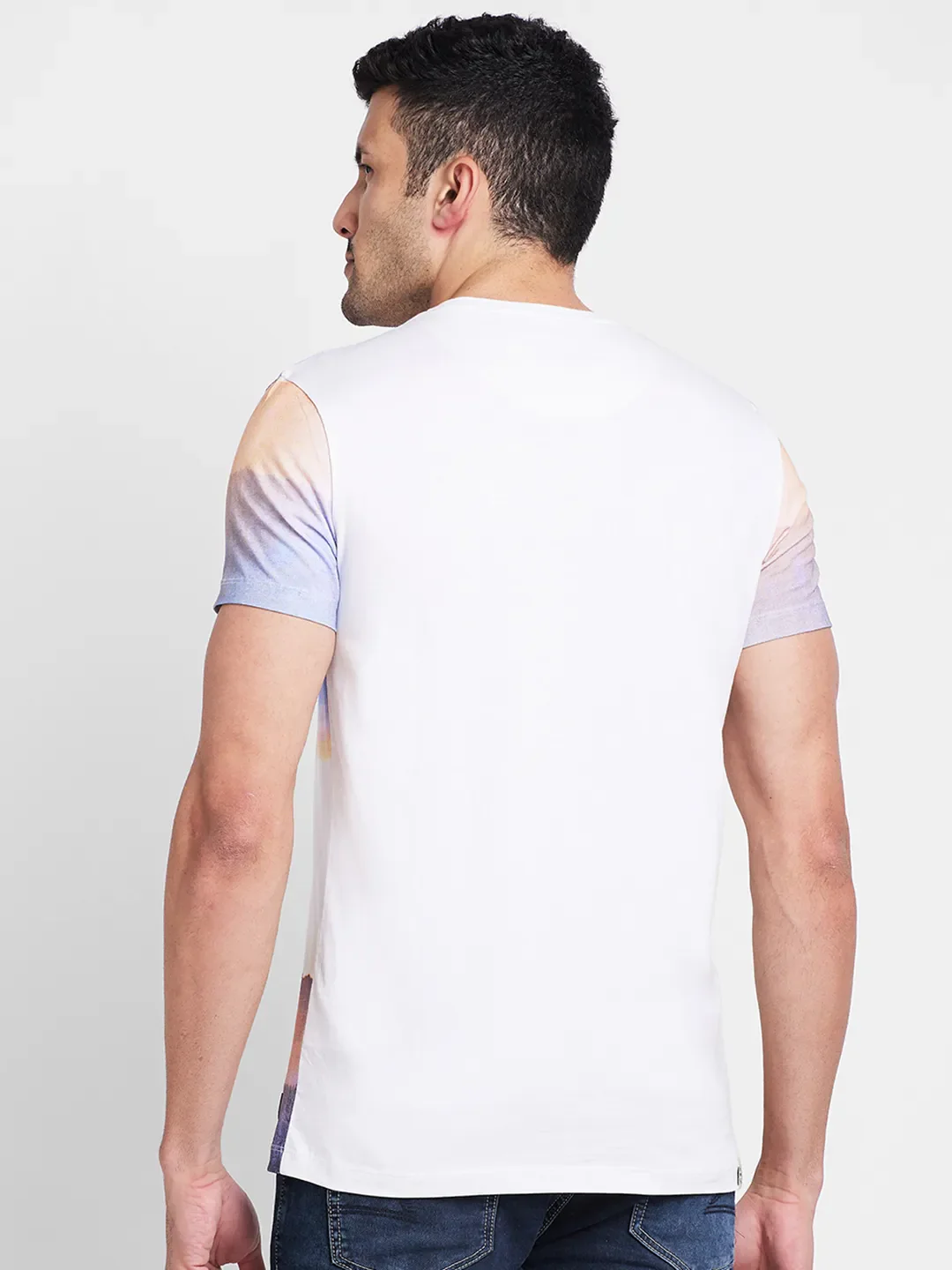 Snow White Regular Fit Round Neck Men's T-Shirt by Being Human Clothing - Image 3