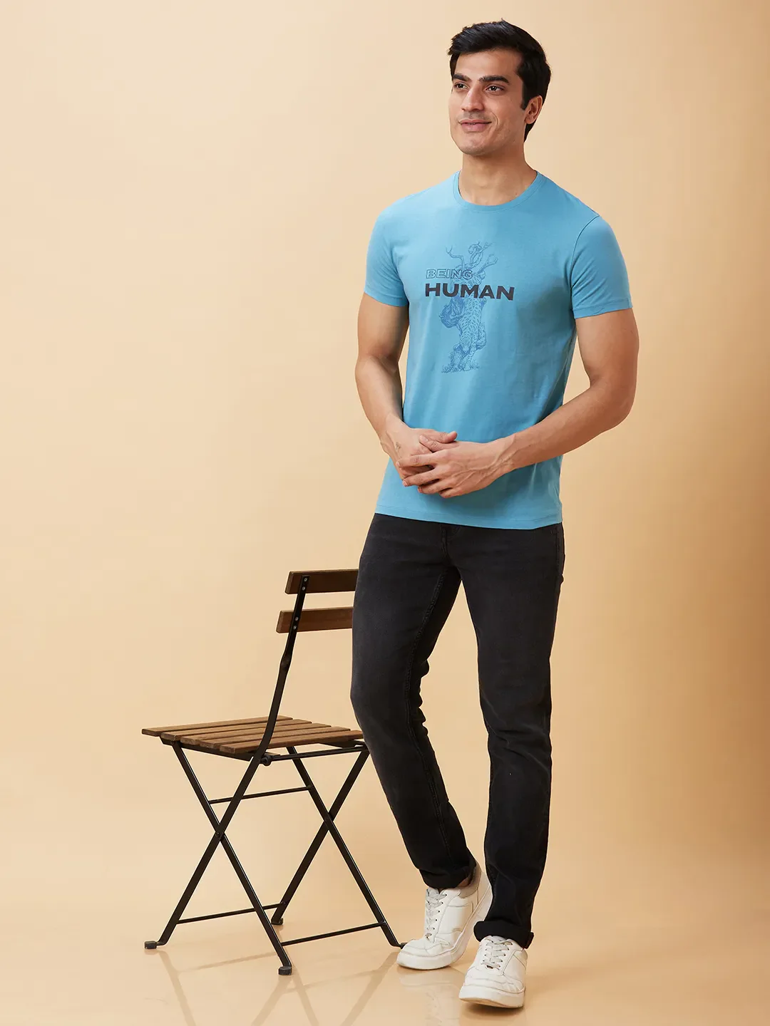 Still Water Regular Fit Round Neck Men's T-Shirt by Being Human Clothing - Image 5