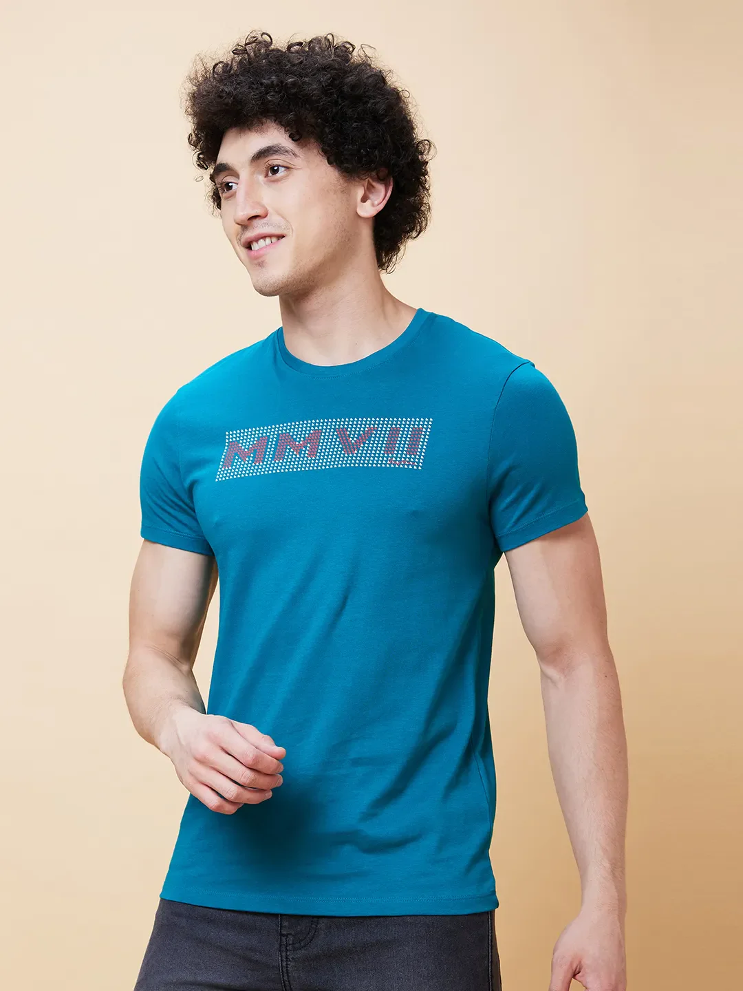Blue Regular Fit Men's Short Sleeves T-Shirt by Being Human Clothing - Image 4