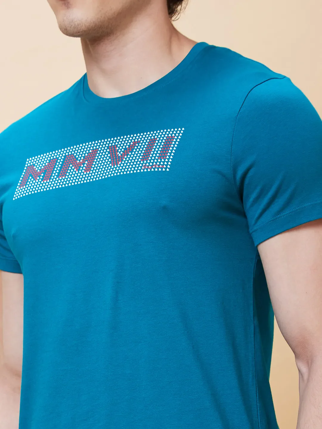 Blue Regular Fit Men's Short Sleeves T-Shirt by Being Human Clothing - Image 5