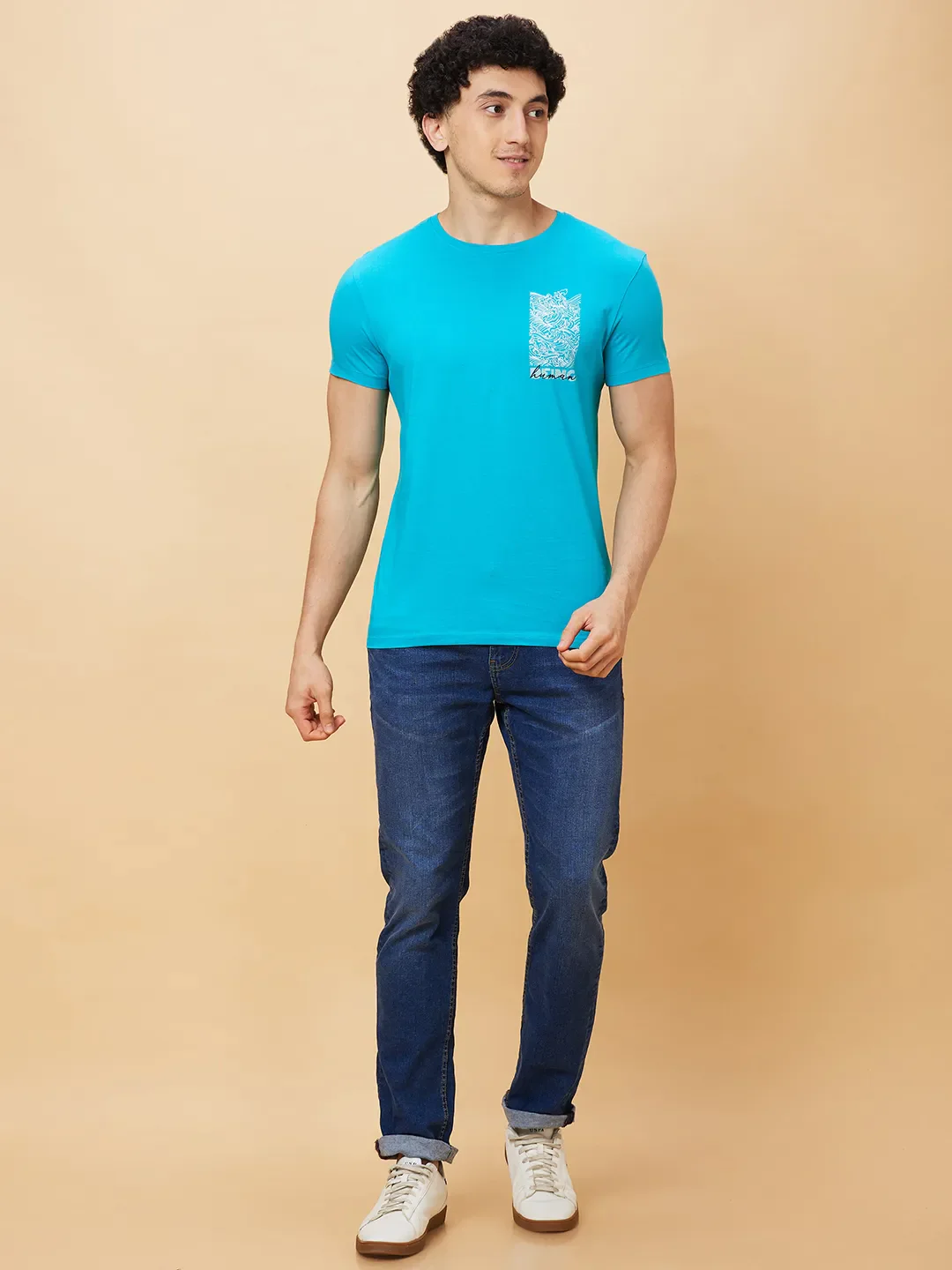Green Regular Fit Men's Short Sleeves T-Shirt by Being Human Clothing - Image 2