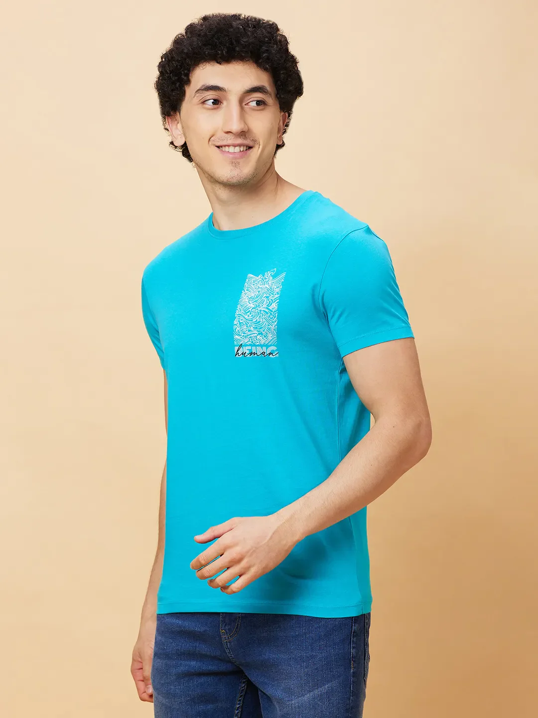 Green Regular Fit Men's Short Sleeves T-Shirt by Being Human Clothing - Image 4