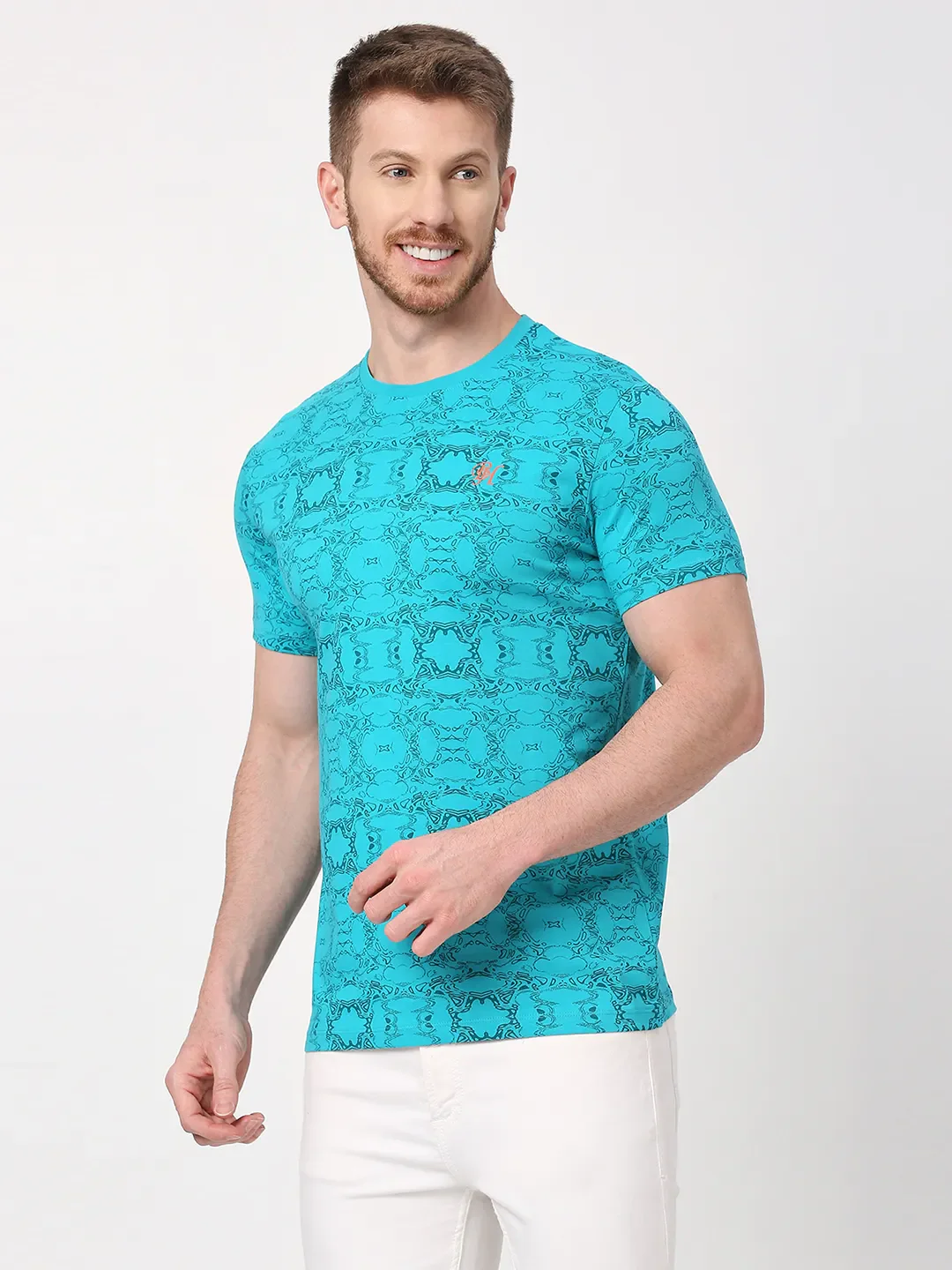 Viridian Green Regular Fit Round Neck Men's T-Shirt by Being Human Clothing - Image 2