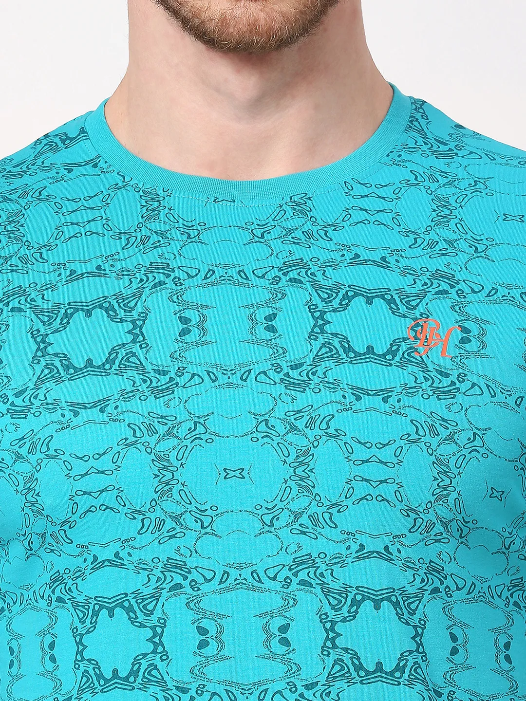 Viridian Green Regular Fit Round Neck Men's T-Shirt by Being Human Clothing - Image 5