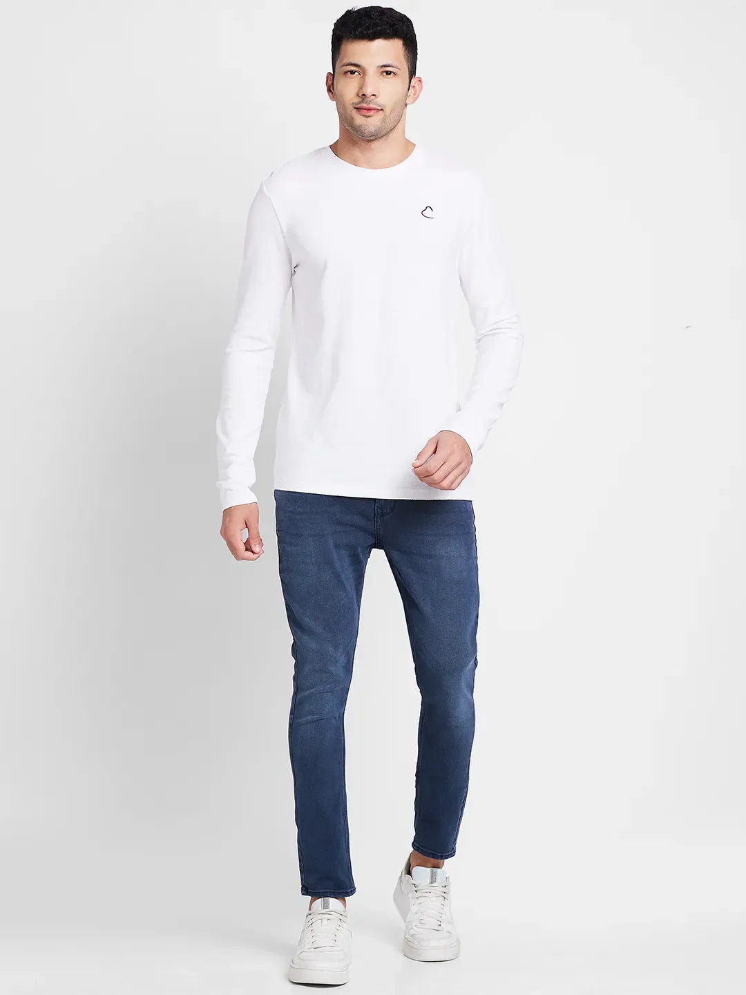 White Regular Fit Round Neck Men's T-Shirt by Being Human Clothing - Image 2