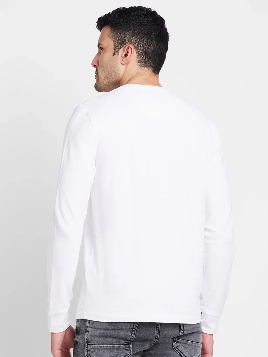 White Regular Fit Round Neck Men's T-Shirt by Being Human Clothing - Image 3