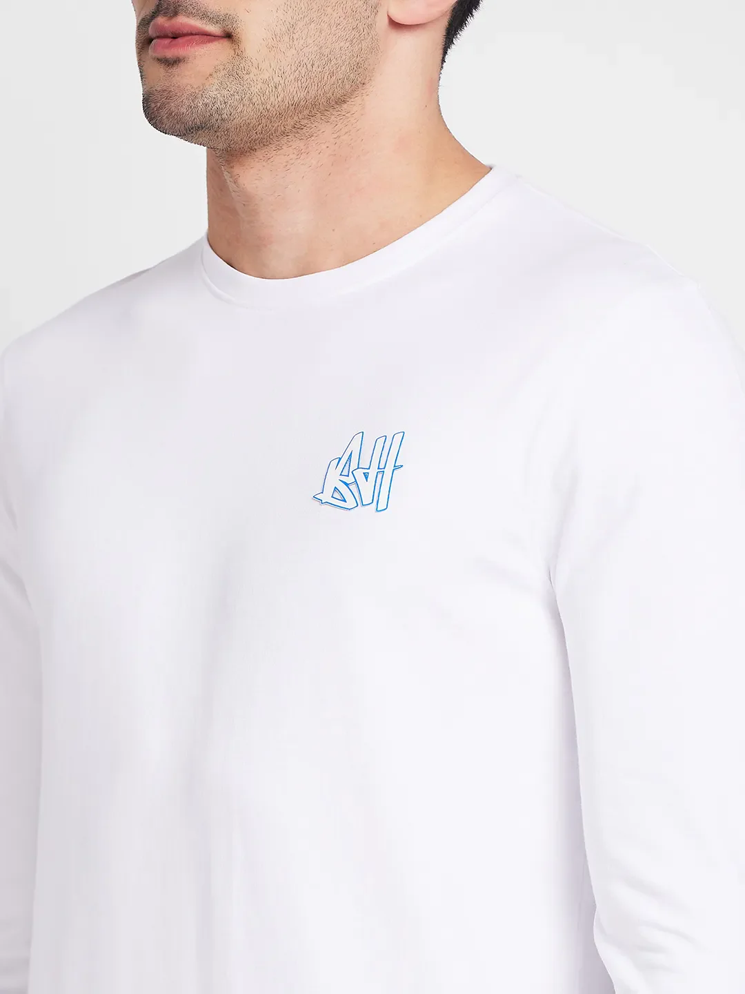 White Regular Fit Round Neck Men's T-Shirt by Being Human Clothing - Image 5