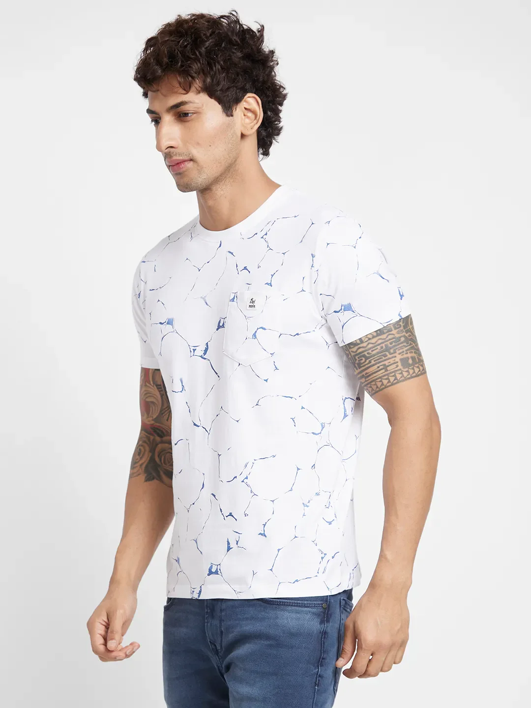 White Regular Fit Men's Short Sleeves T-Shirt by Being Human Clothing - Image 3