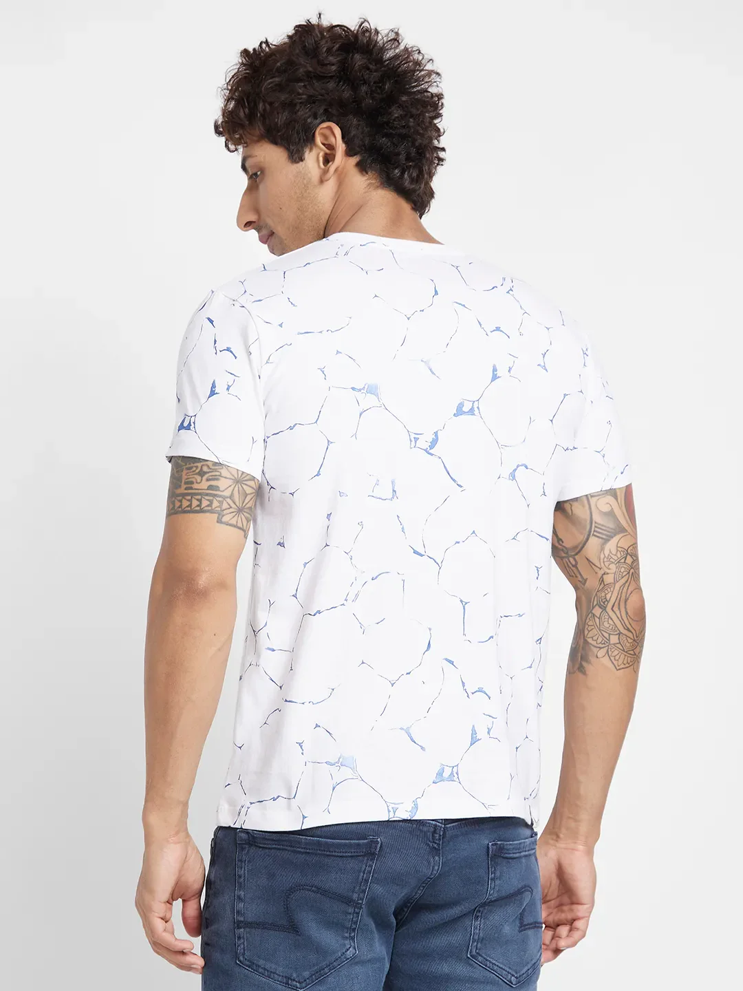White Regular Fit Men's Short Sleeves T-Shirt by Being Human Clothing - Image 4