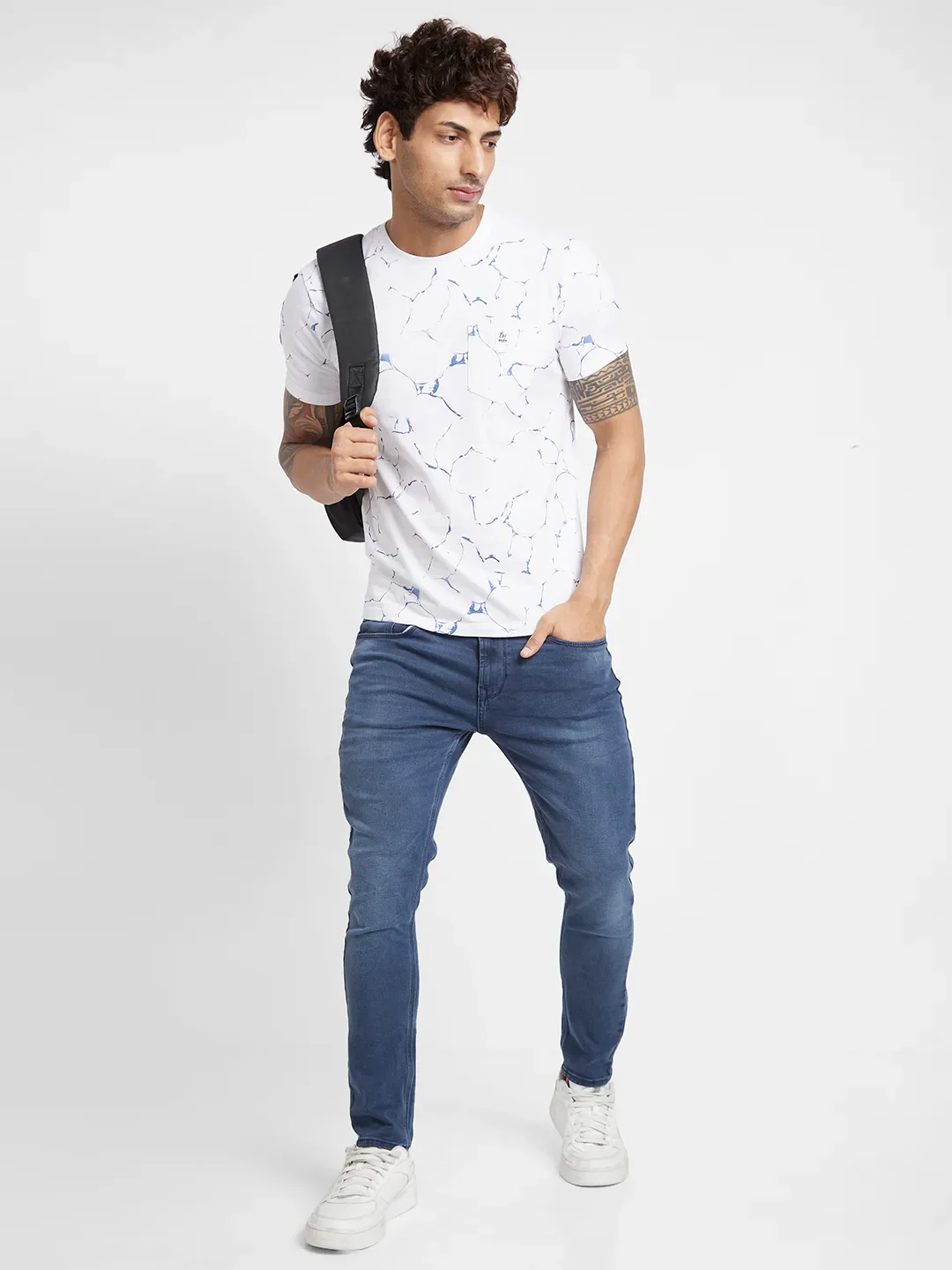 White Regular Fit Men's Short Sleeves T-Shirt by Being Human Clothing - Image 6