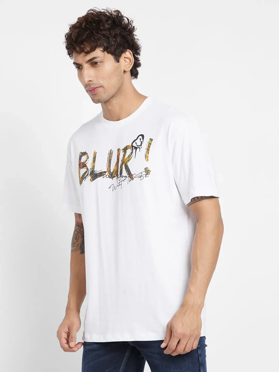 White Regular Fit Men's Short Sleeves T-Shirt by Being Human Clothing - Image 3