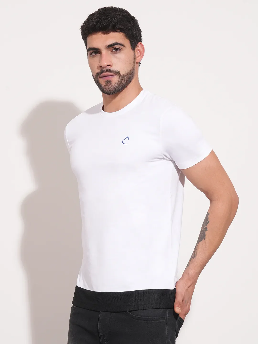 White Regular Fit Men's Short Sleeves T-Shirt by Being Human Clothing - Image 3
