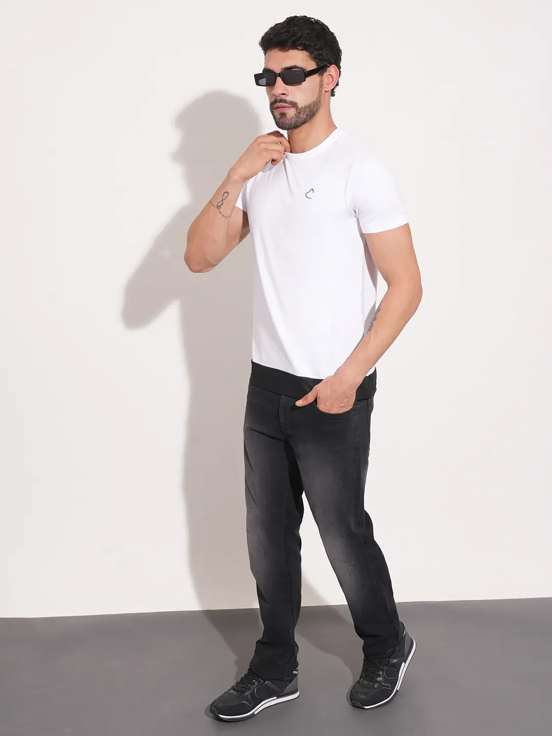 White Regular Fit Men's Short Sleeves T-Shirt by Being Human Clothing - Image 4