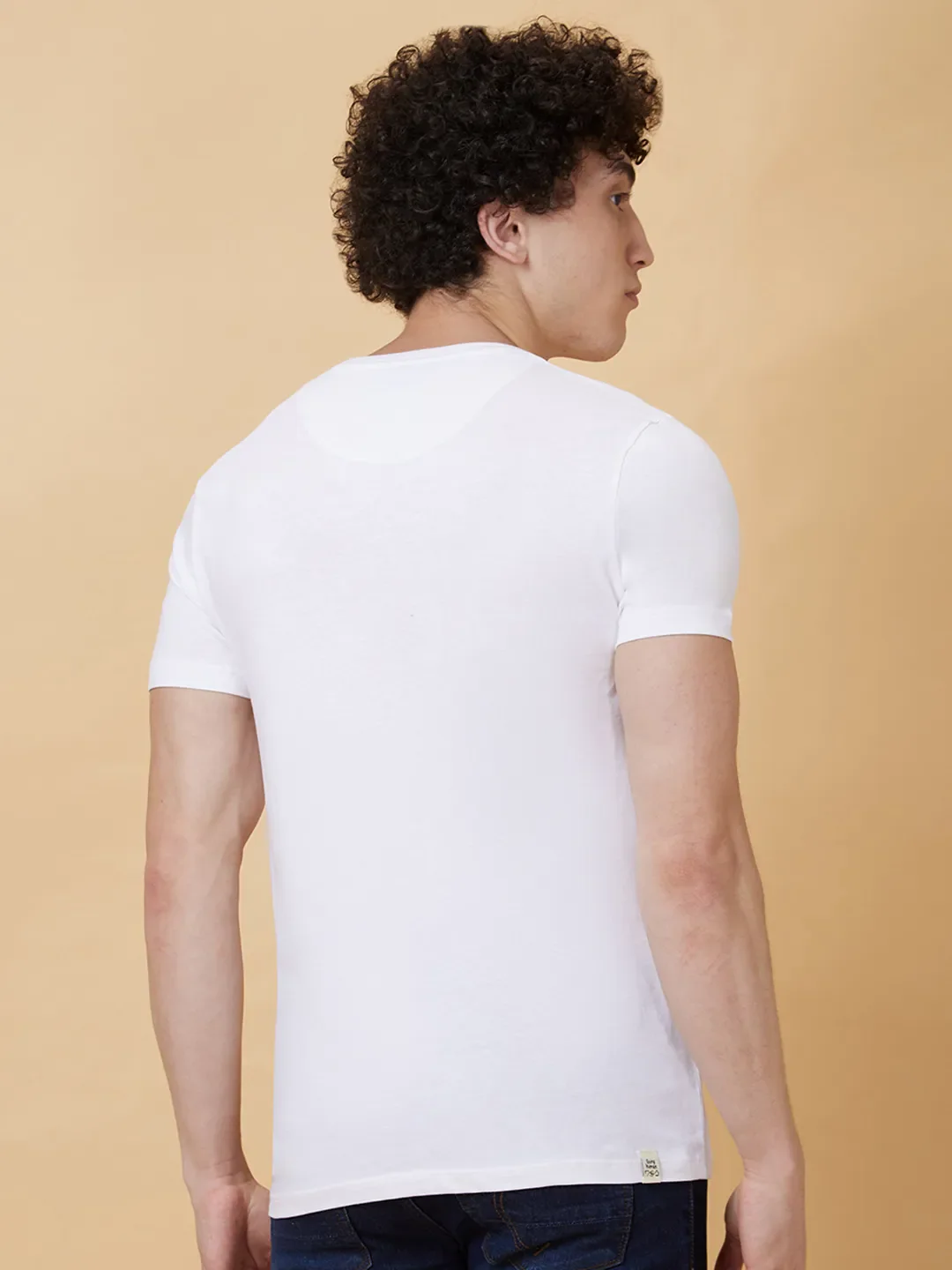 White Regular Fit Men's Short Sleeves T-Shirt by Being Human Clothing - Image 2