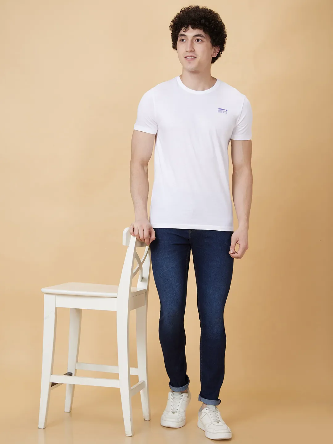White Regular Fit Men's Short Sleeves T-Shirt by Being Human Clothing - Image 5