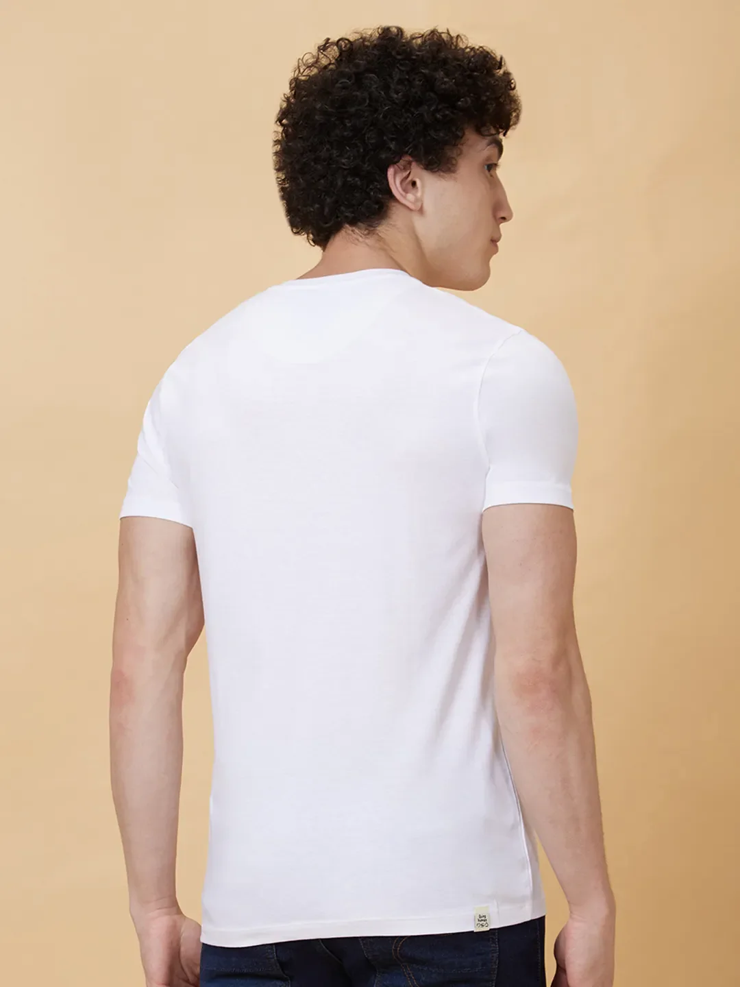 White Regular Fit Men's Short Sleeves T-Shirt by Being Human Clothing - Image 2