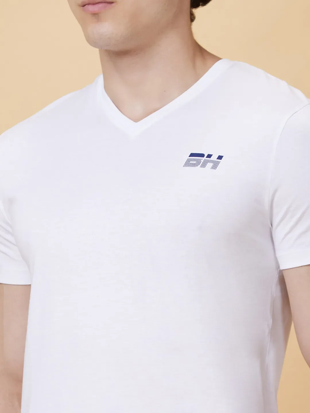 White Regular Fit Men's Short Sleeves T-Shirt by Being Human Clothing - Image 4