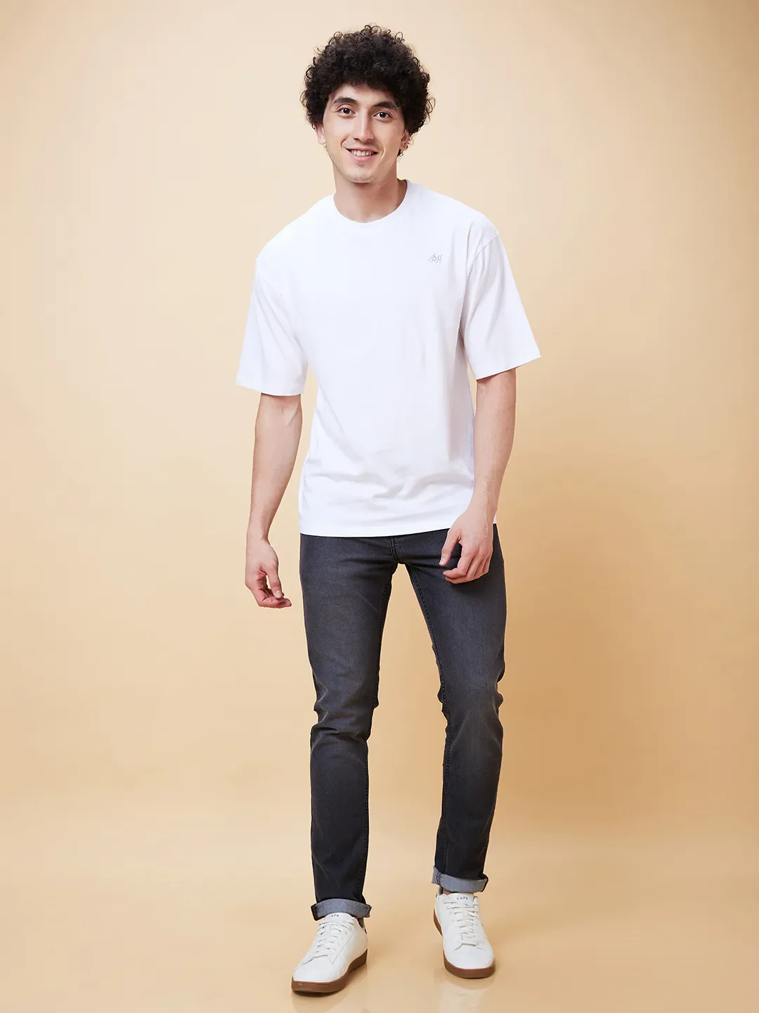 White Regular Fit Men's Short Sleeves T-Shirt by Being Human Clothing