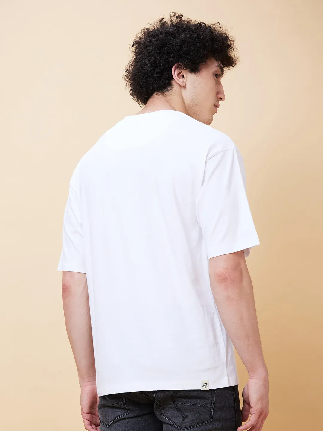 White Regular Fit Men's Short Sleeves T-Shirt by Being Human Clothing - Image 2