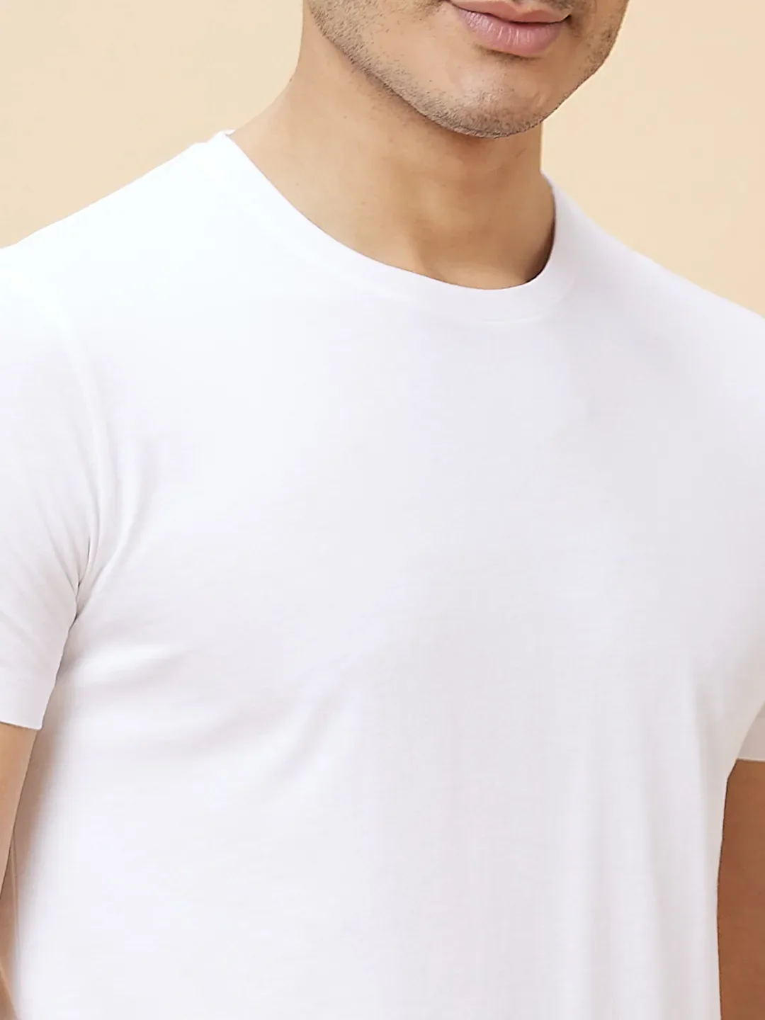White Regular Fit Men's Short Sleeves T-Shirt by Being Human Clothing - Image 4