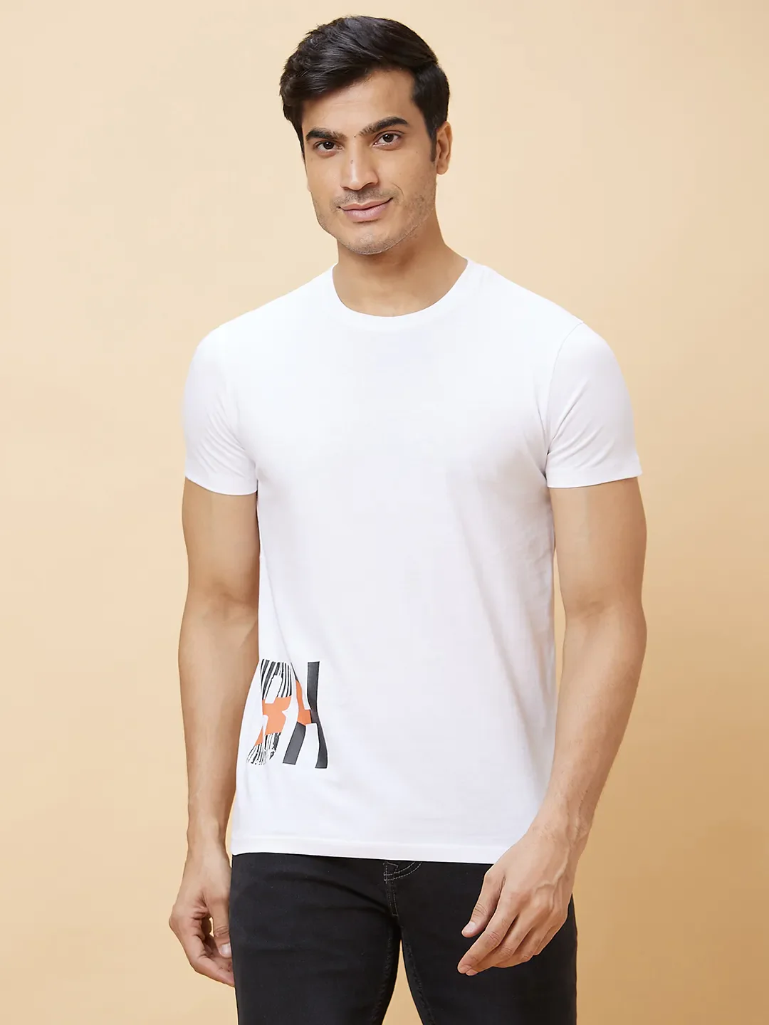White Regular Fit Men's Short Sleeves T-Shirt by Being Human Clothing - Image 6