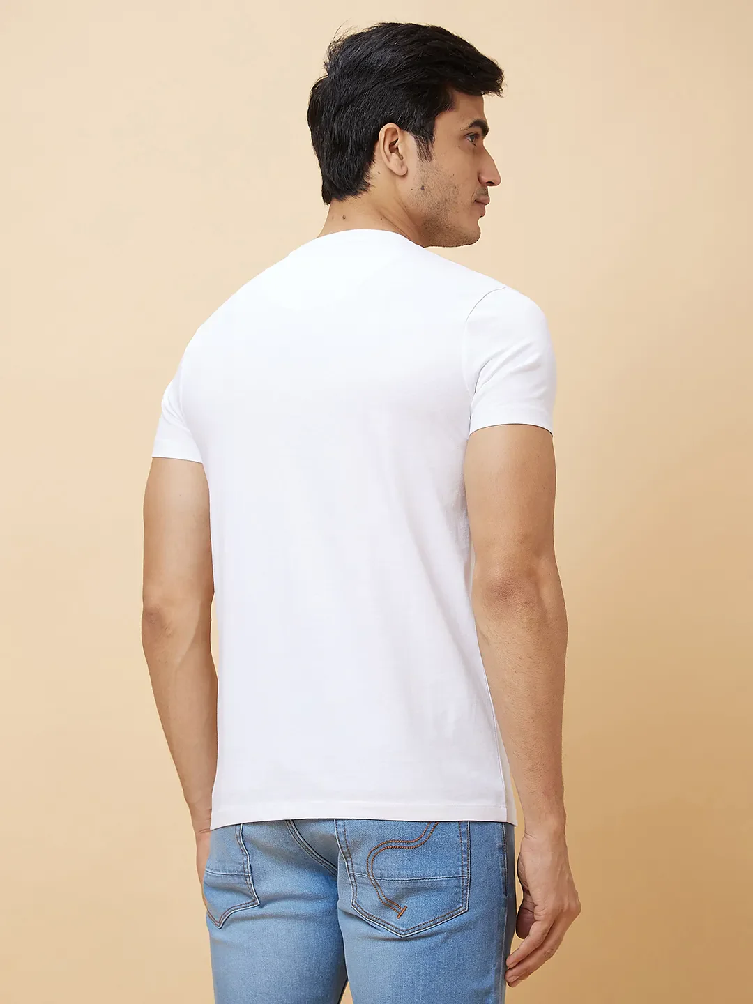 White Regular Fit Men's Short Sleeves T-Shirt by Being Human Clothing - Image 4