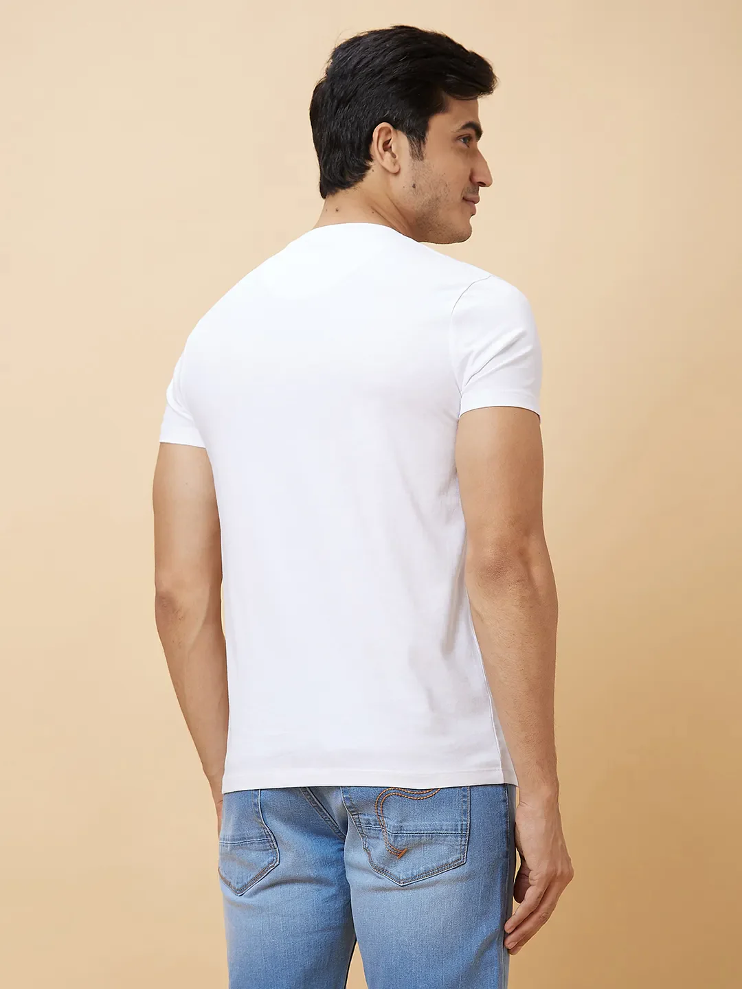 White Regular Fit Men's Short Sleeves T-Shirt by Being Human Clothing - Image 4