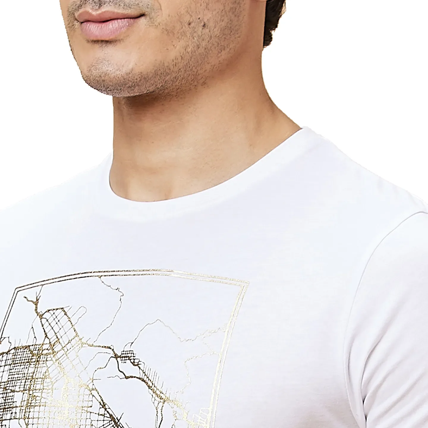White Regular Fit Men's Short Sleeves T-Shirt by Being Human Clothing - Image 5