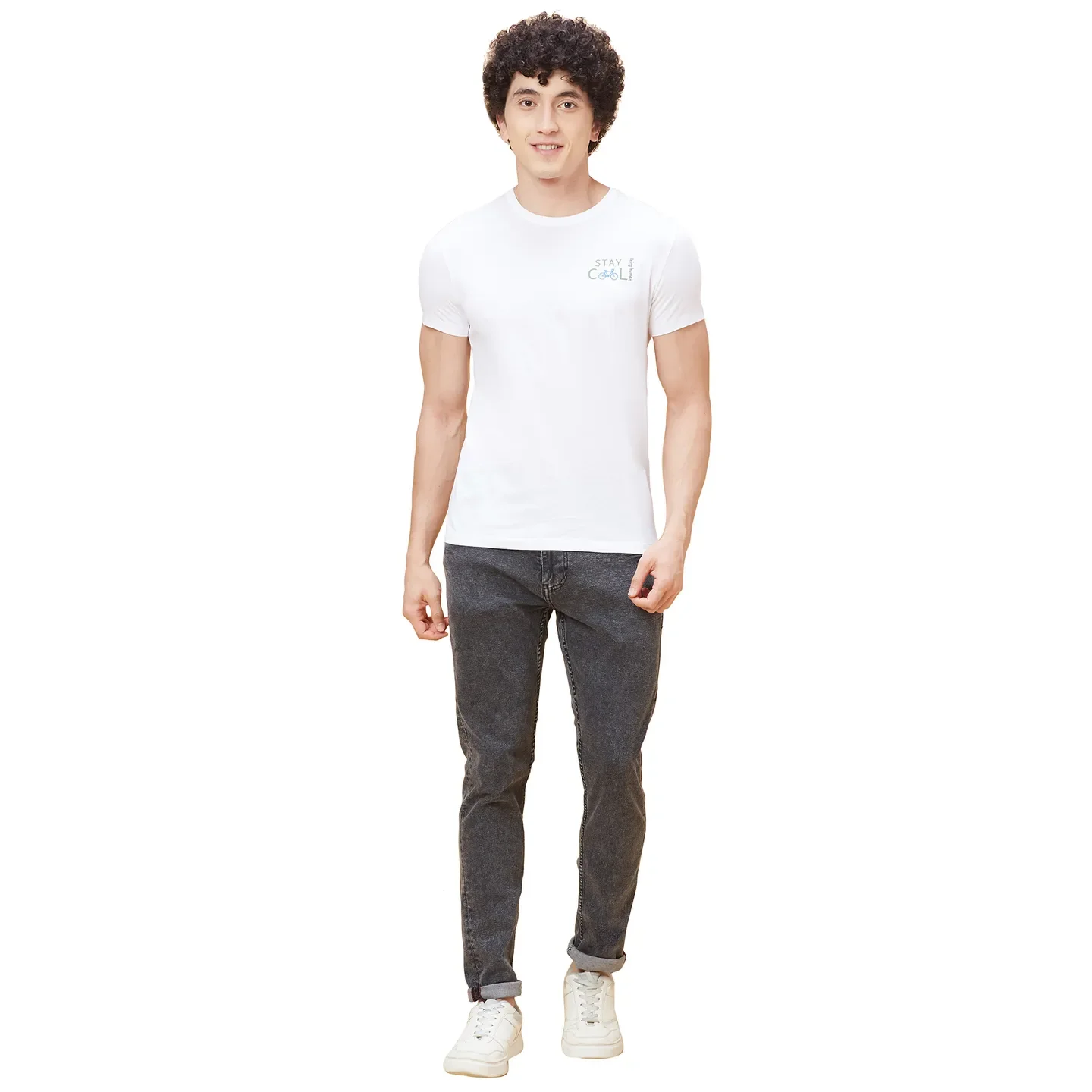 White Regular Fit Men's Short Sleeves T-Shirt by Being Human Clothing - Image 2
