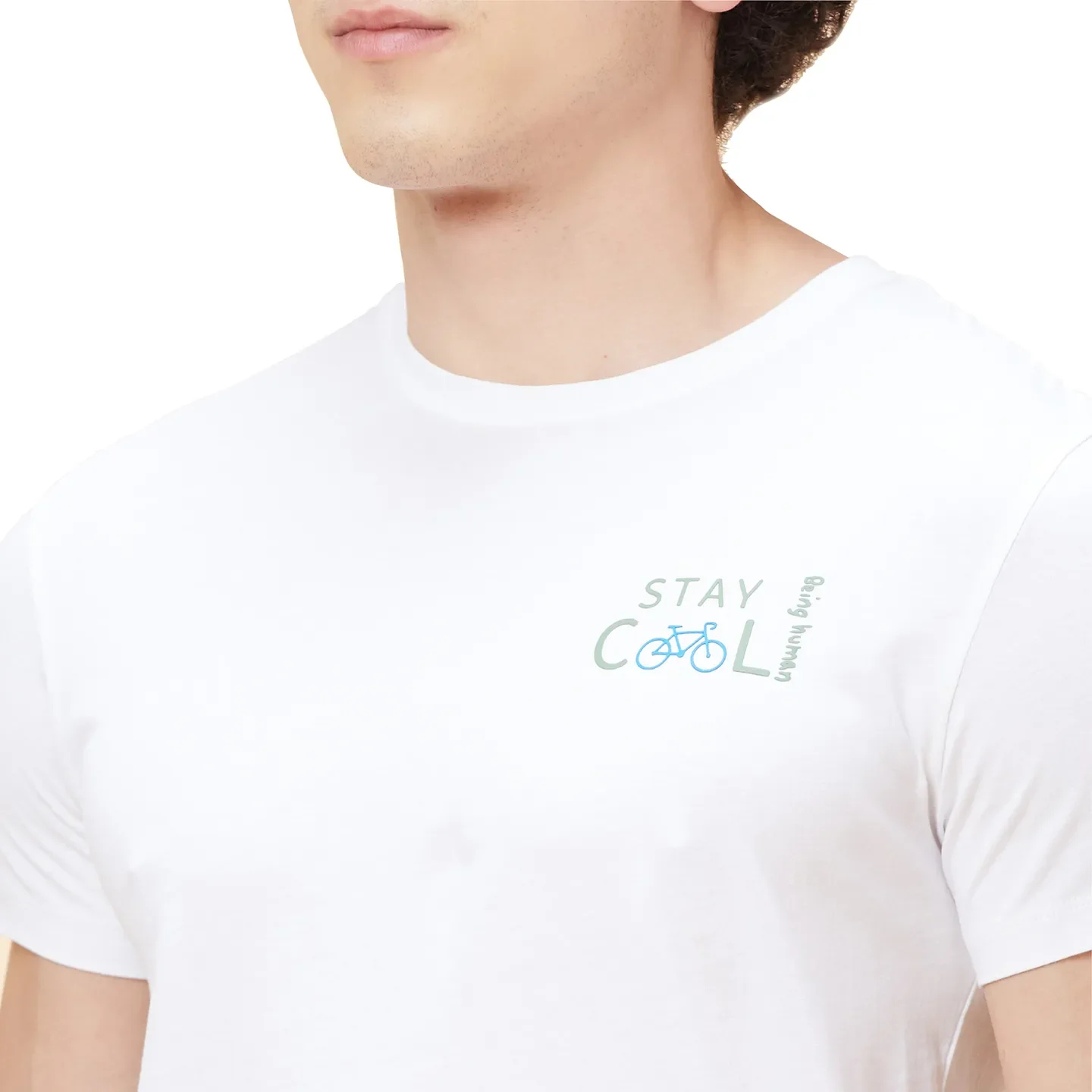 White Regular Fit Men's Short Sleeves T-Shirt by Being Human Clothing - Image 5