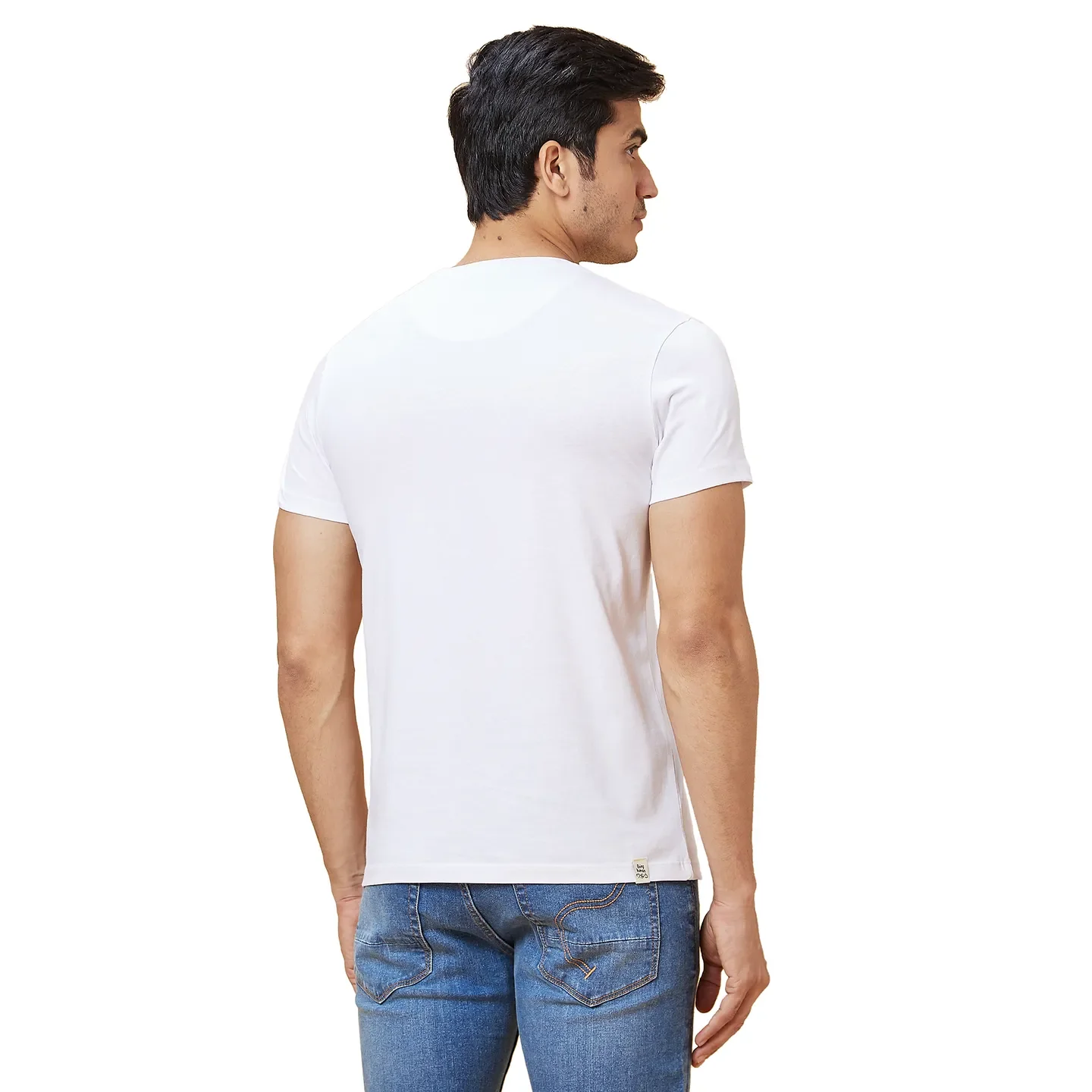 White Regular Fit Men's Short Sleeves T-Shirt by Being Human Clothing - Image 4