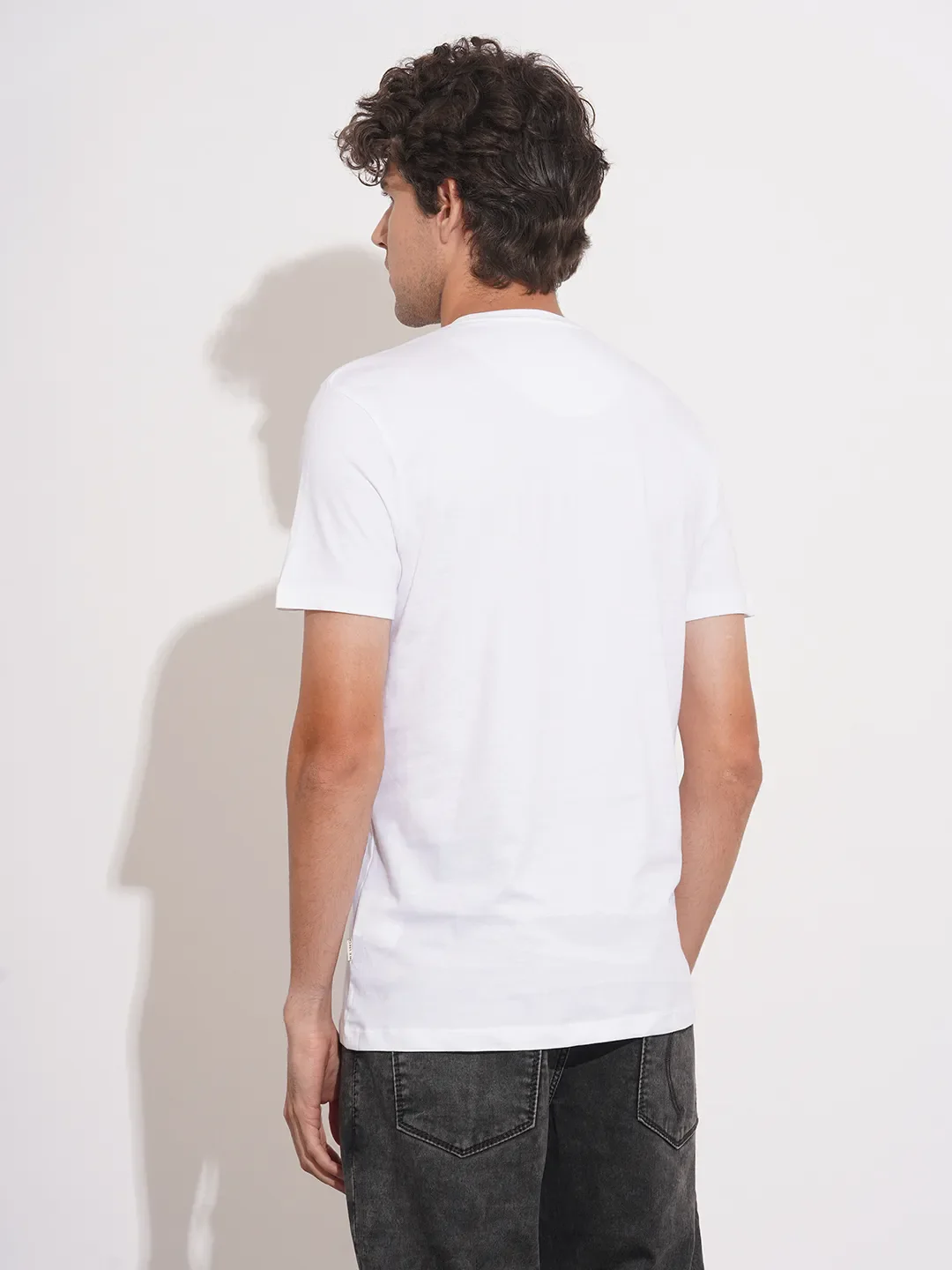 White Regular Fit Men's Short Sleeves T-Shirt by Being Human Clothing - Image 3