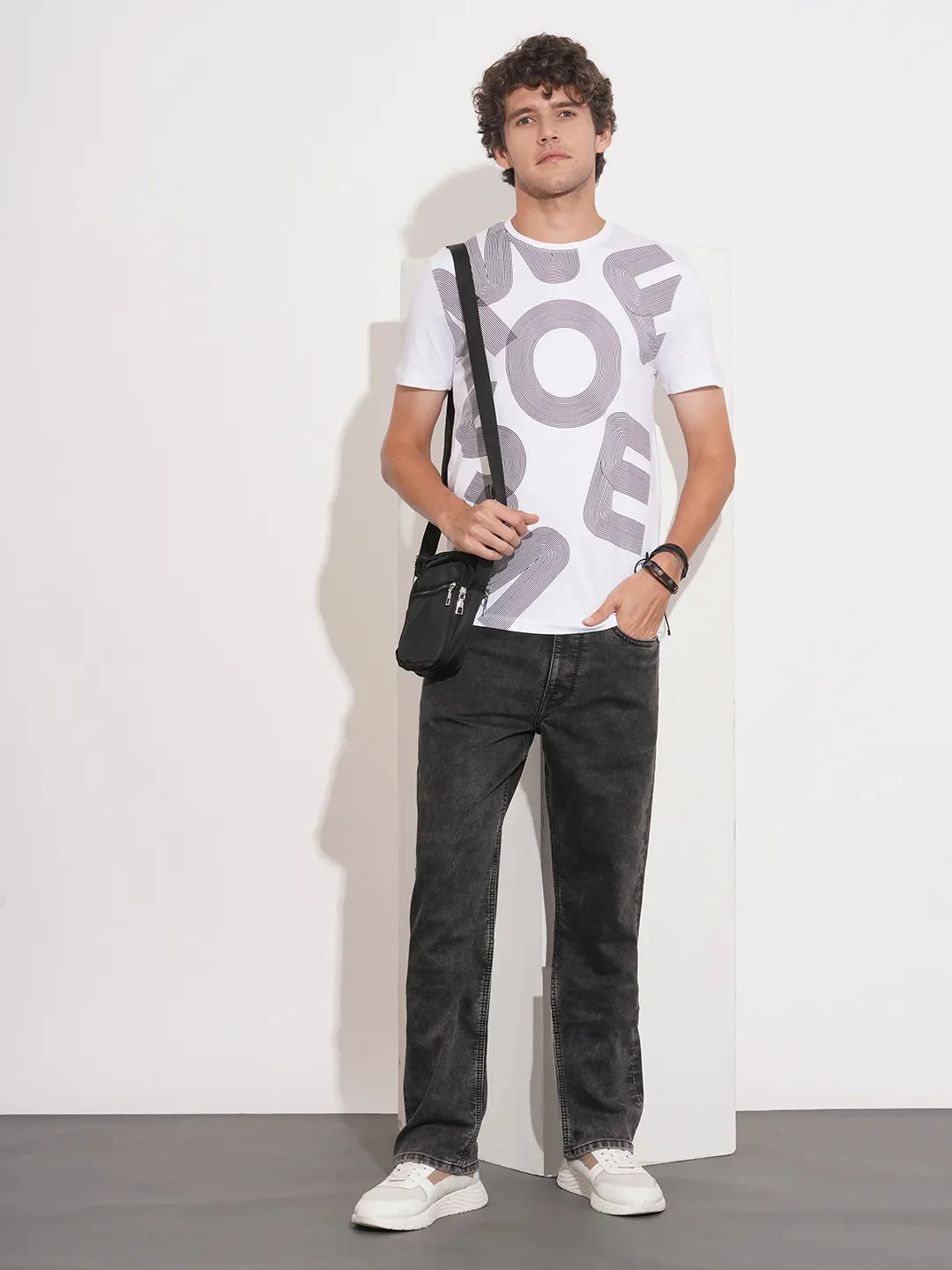 White Regular Fit Men's Short Sleeves T-Shirt by Being Human Clothing - Image 4