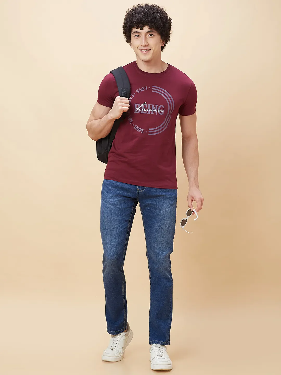 Red Regular Fit Men's Short Sleeves T-Shirt by Being Human Clothing - Image 6