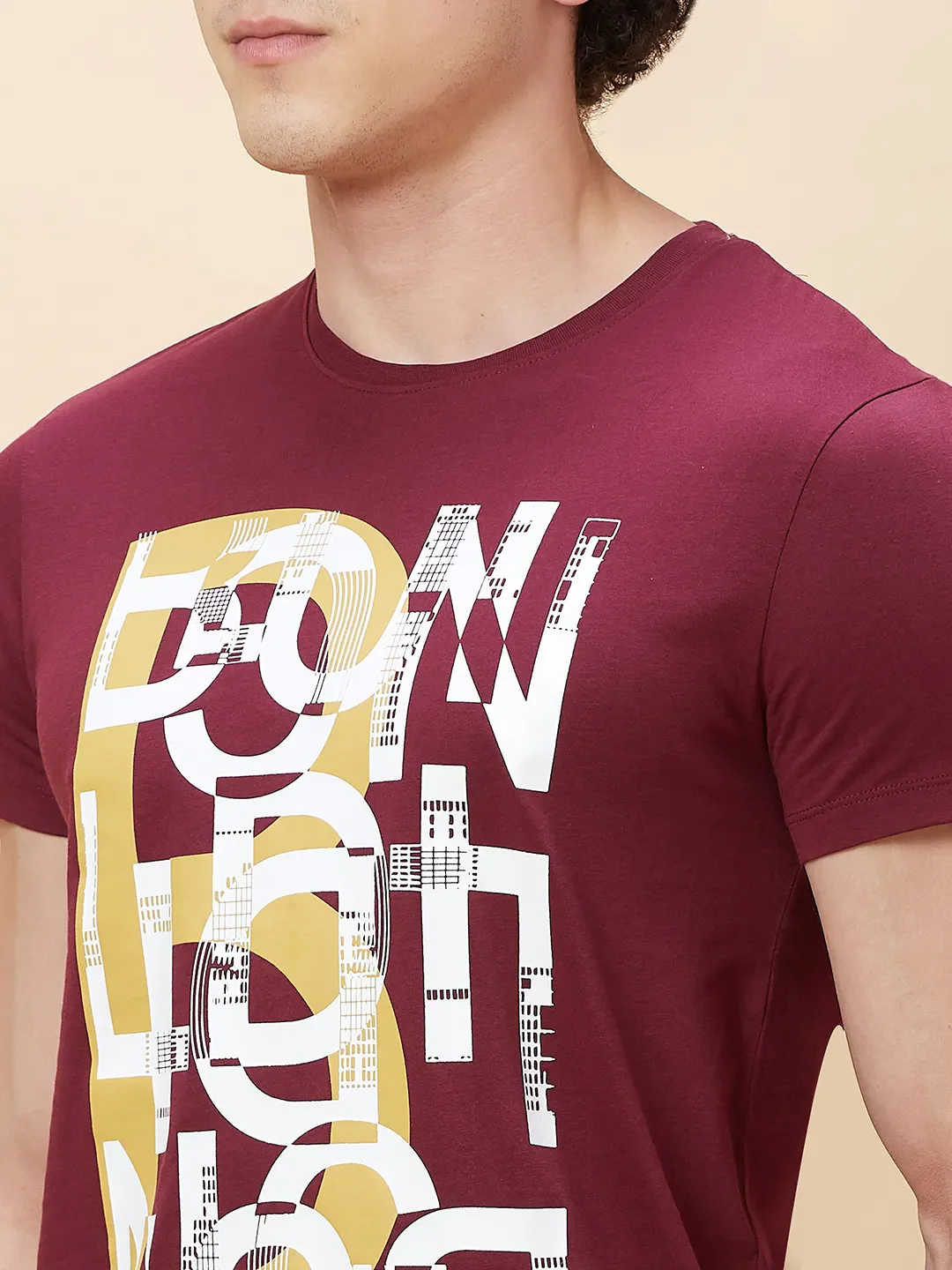 Red Regular Fit Men's Short Sleeves T-Shirt by Being Human Clothing - Image 2
