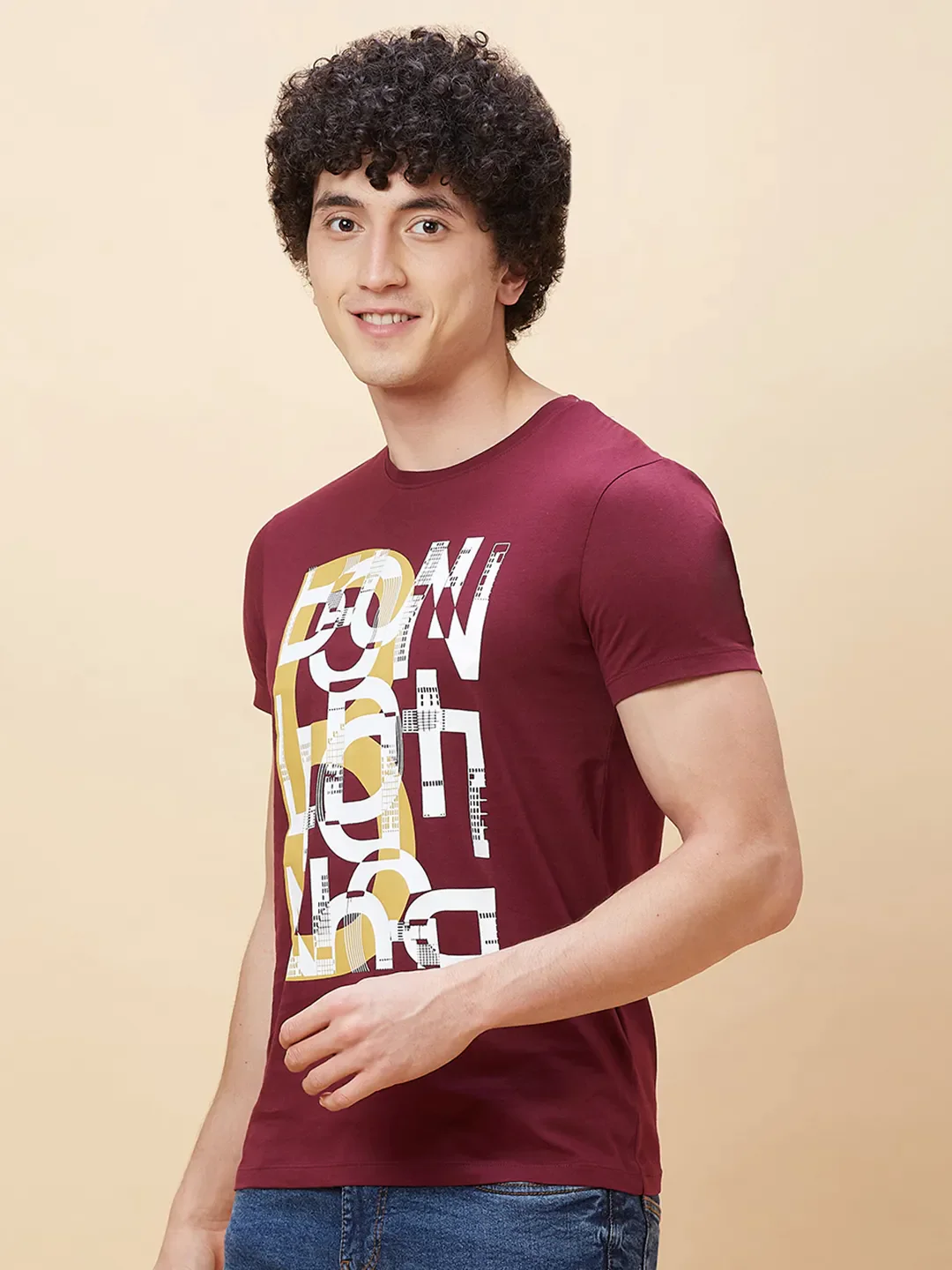 Red Regular Fit Men's Short Sleeves T-Shirt by Being Human Clothing - Image 3