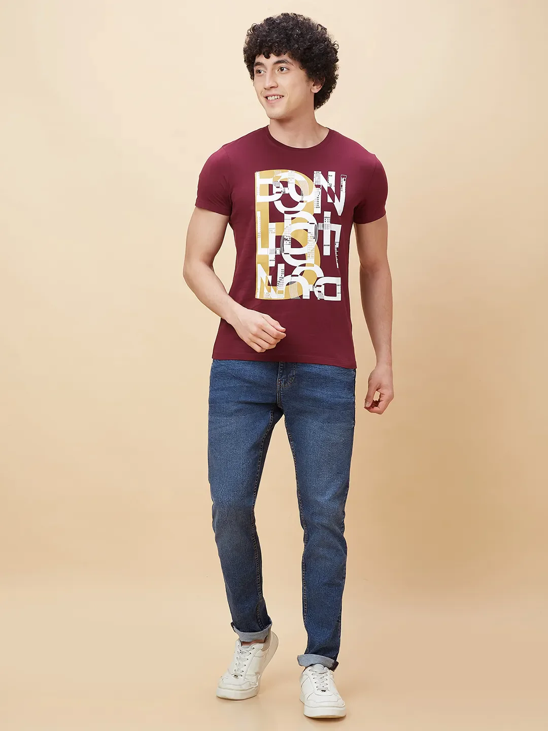 Red Regular Fit Men's Short Sleeves T-Shirt by Being Human Clothing - Image 5
