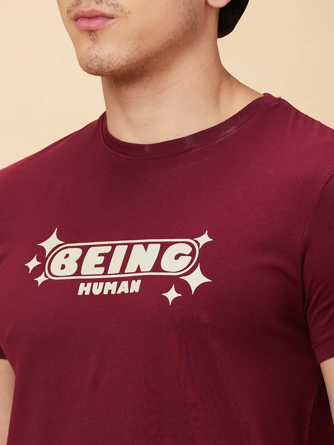 Red Regular Fit Men's Short Sleeves T-Shirt by Being Human Clothing - Image 5