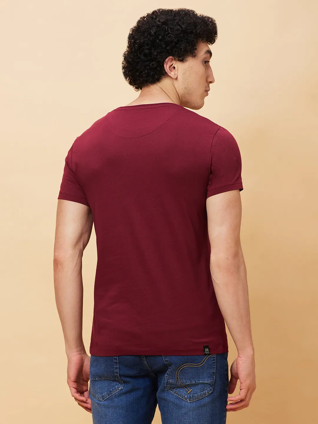 Red Regular Fit Men's Short Sleeves T-Shirt by Being Human Clothing - Image 3