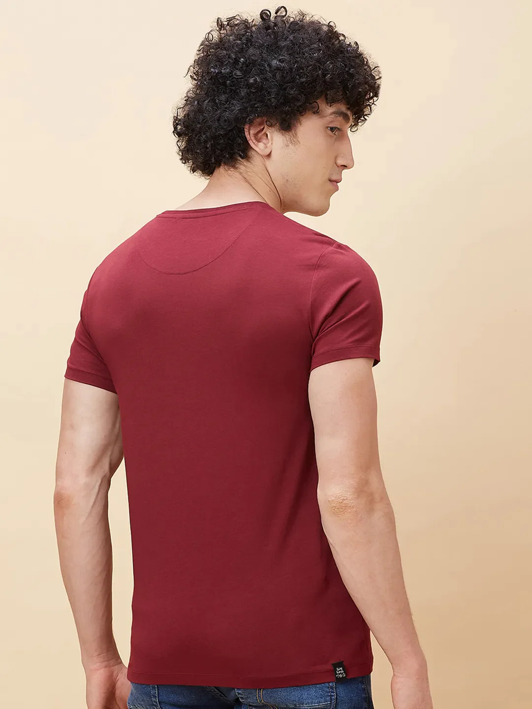 Red Regular Fit Men's Short Sleeves T-Shirt by Being Human Clothing - Image 4