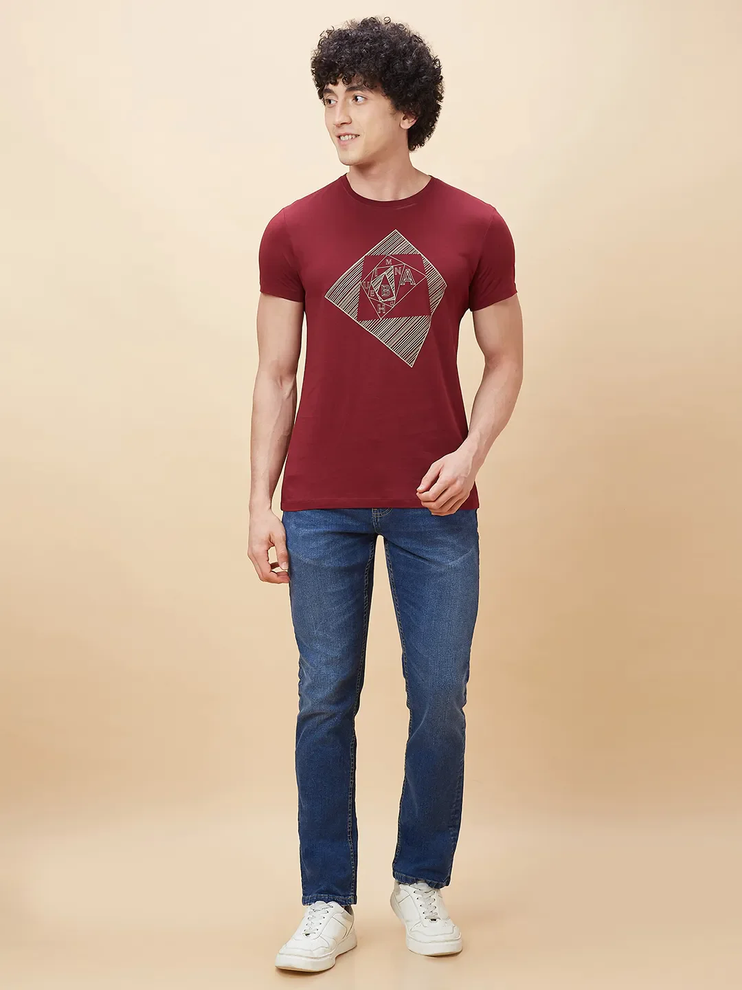 Red Regular Fit Men's Short Sleeves T-Shirt by Being Human Clothing - Image 5