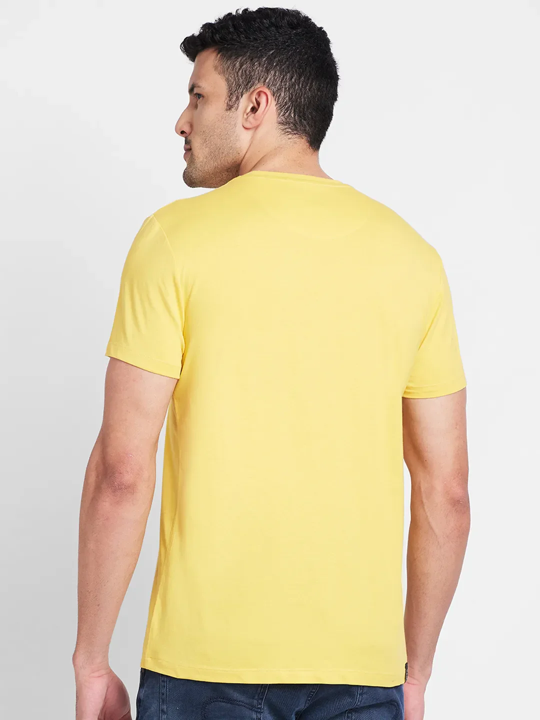 Yellow Regular Fit Round Neck Men's T-Shirt by Being Human Clothing - Image 3