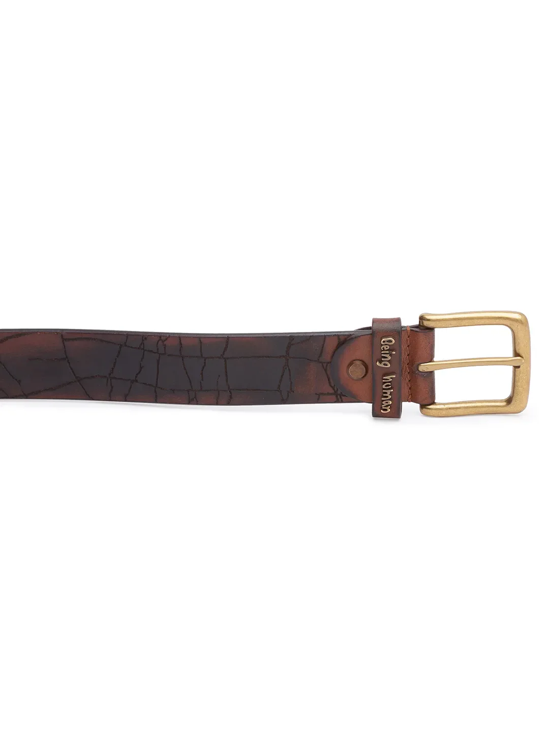 Tan Leather Men's Belt By Being Human Clothing - Image 3