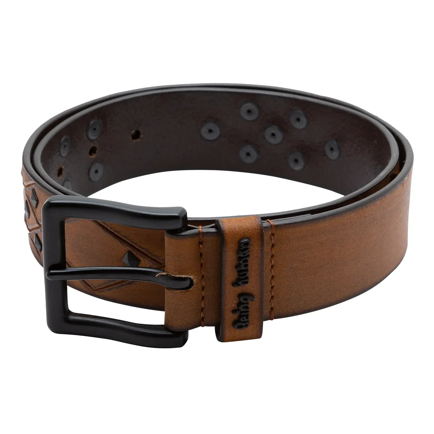 Tan Leather Men's Belt By Being Human Clothing
