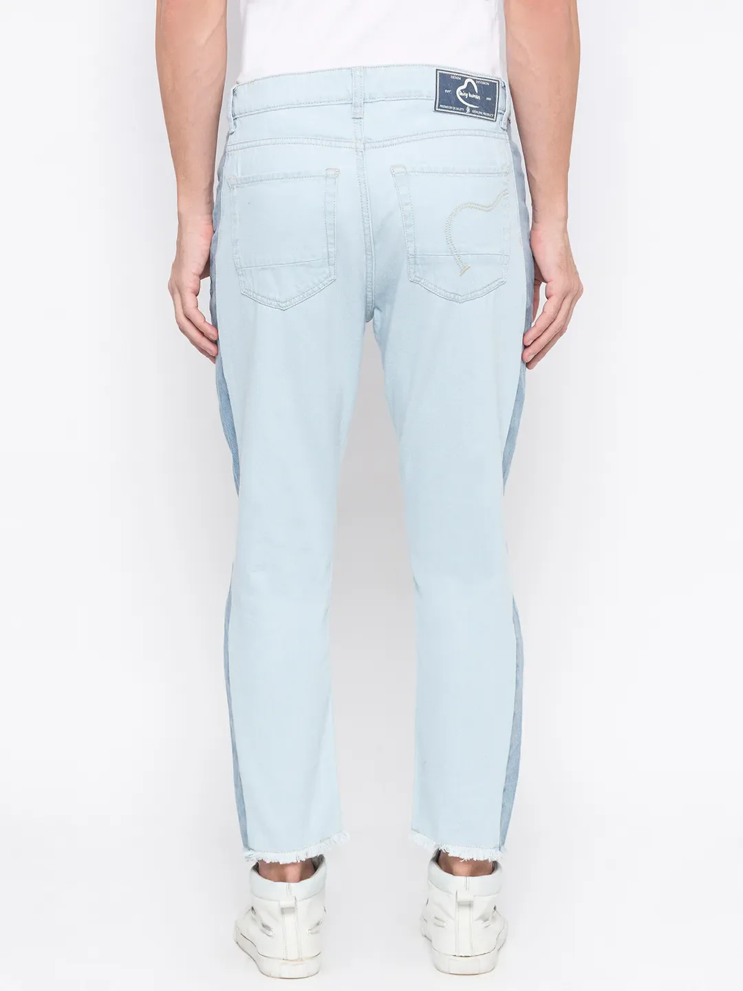 Blue Tapered Cropped Fit Men's Denims by Being Human Clothing - Image 2