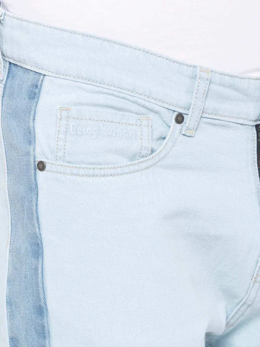 Blue Tapered Cropped Fit Men's Denims by Being Human Clothing - Image 5