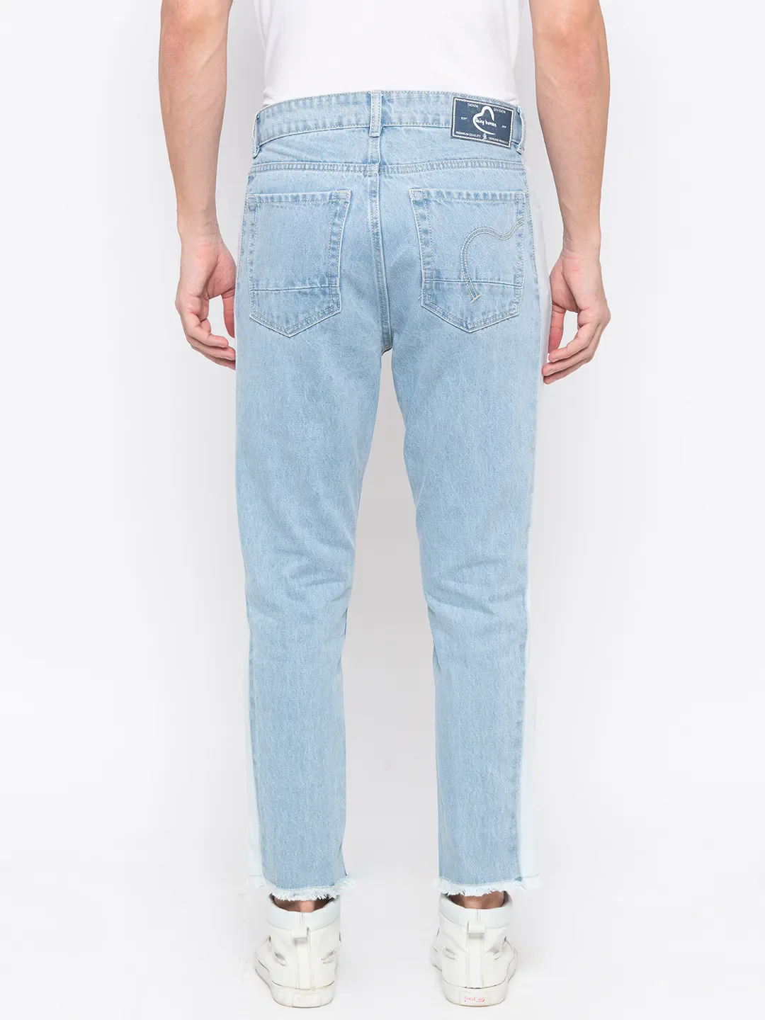 Blue Tapered Cropped Fit Men's Denims by Being Human Clothing - Image 3