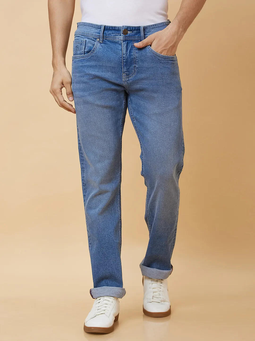 Navy Regular Fit Track Pants For Men By Being Human Clothing